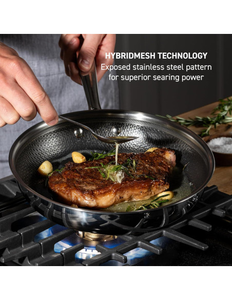 Juego de Sartenes T-Fal HybridMesh 3 Piezas Acero Inoxidable