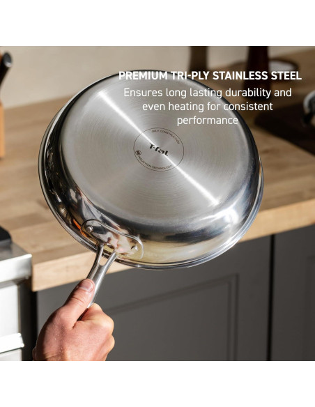 Juego de Sartenes T-Fal HybridMesh 3 Piezas Acero Inoxidable