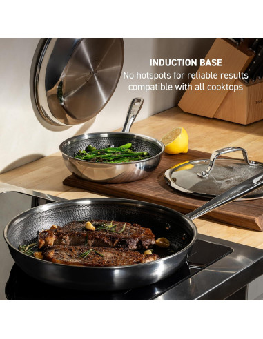 Juego de Sartenes T-Fal HybridMesh 3 Piezas Acero Inoxidable