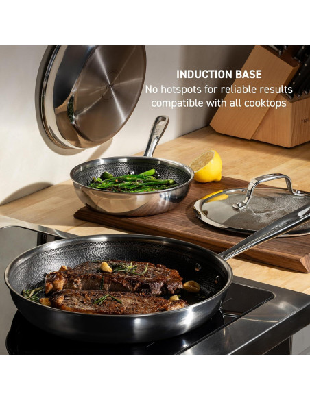 Juego de Sartenes T-Fal HybridMesh 3 Piezas Acero Inoxidable