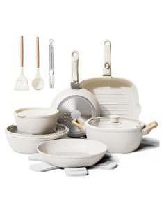 Juego de 19 Piezas Bazova Ollas y Sartenes Antiadherente
