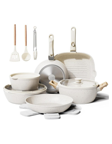 Juego de 19 Piezas Bazova Ollas y Sartenes Antiadherente