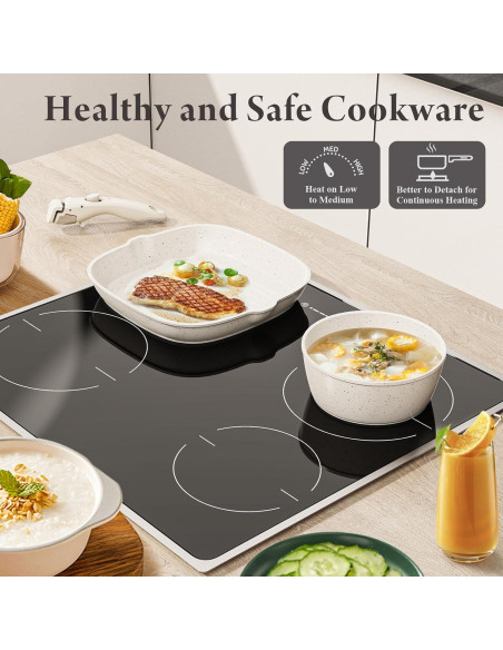 Juego de 19 Piezas Bazova Ollas y Sartenes Antiadherente