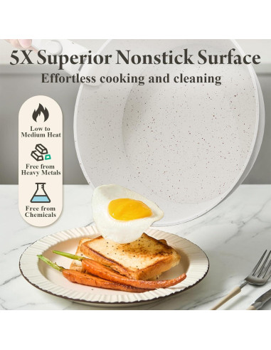 Juego de 19 Piezas Bazova Ollas y Sartenes Antiadherente