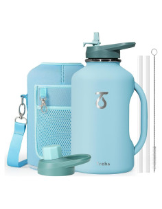 Botella de Agua Trebo 1.89L Aislada con Asa y Tapas