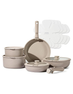 Juego de 15 Piezas de Ollas y Sartenes CAROTE Taupe