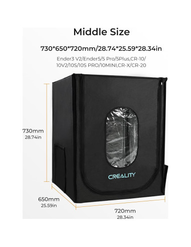 Cubierta para Impresora 3D Creality Ender 3 Ignífuga 72x65x73 cm