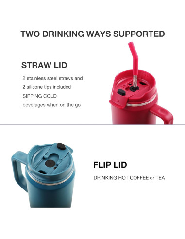 Botella de Agua Aislada EALGRO 1.18 L con Pajilla y Asa