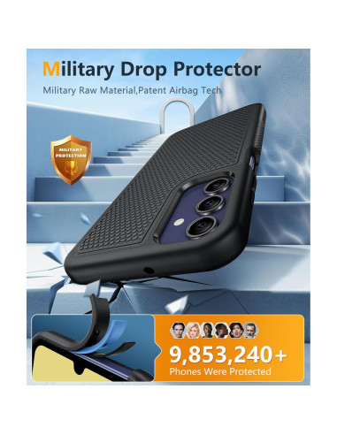 Funda FNTCASE para Samsung Galaxy A15 5G - Doble Capa Negra