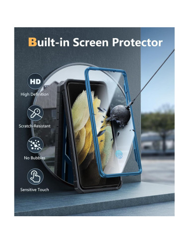 Funda FNTCASE para Samsung Galaxy S21 Ultra 6.8" Azul