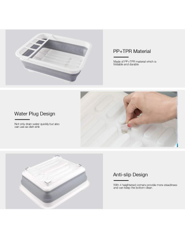 Estante Plegable THANSTAR para Secar Platos 31.5x36.6cm