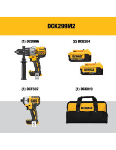 DEWALT Taladro Percusión y Destornillador 20V DCK299M2 2