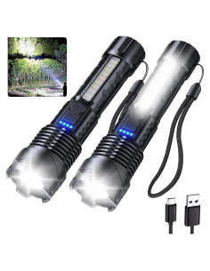 Linterna Táctica LED Ewenele 2 PCS 1,000,000 Lúmenes USB C