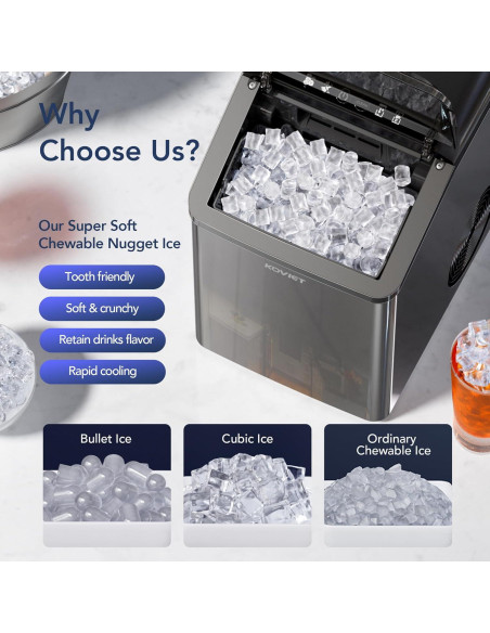 Máquina de Hielo Nugget KOVIET IM01 19kg/día Compacta Negra Máquina de Hielo Nugget KOVIET IM01 19kg/día Compacta Negra