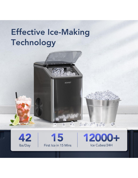 Máquina de Hielo Nugget KOVIET IM01 19kg/día Compacta Negra Máquina de Hielo Nugget KOVIET IM01 19kg/día Compacta Negra