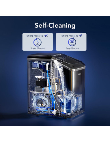 Máquina de Hielo Nugget KOVIET IM01 19kg/día Compacta Negra