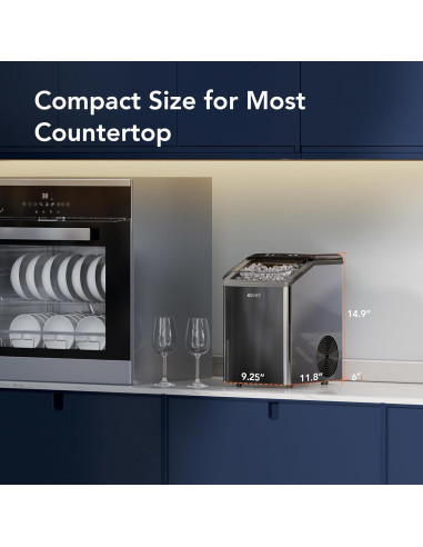 Máquina de Hielo Nugget KOVIET IM01 19kg/día Compacta Negra