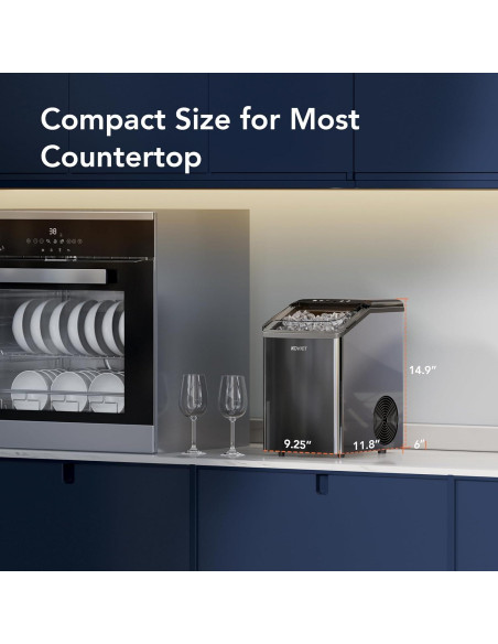 Máquina de Hielo Nugget KOVIET IM01 19kg/día Compacta Negra Máquina de Hielo Nugget KOVIET IM01 19kg/día Compacta Negra