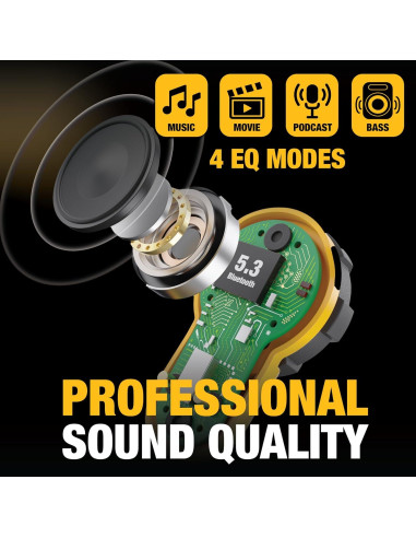 Auriculares Inalámbricos DEWALT PRO-X2 ANC Bluetooth IP54