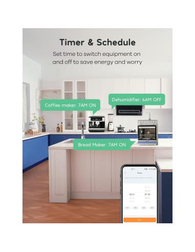Enchufe Inteligente Winees Paquete de 2, 15A, Control Remoto