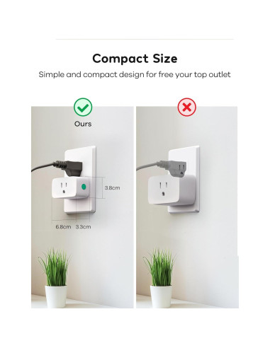 Enchufe Inteligente Winees Paquete de 2, 15A, Control Remoto