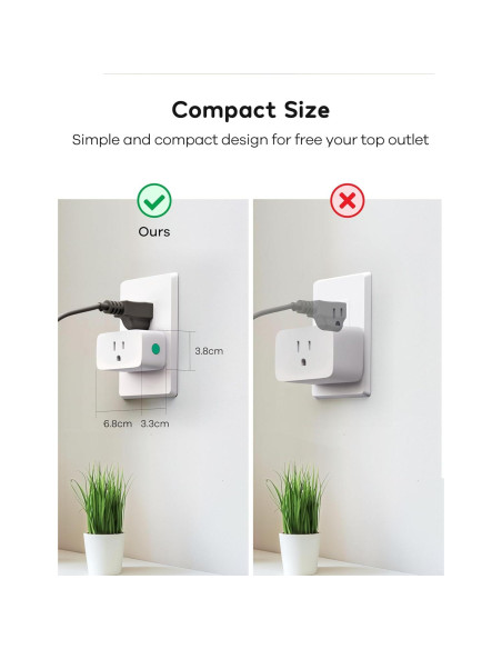 Enchufe Inteligente Winees Paquete de 2, 15A, Control Remoto Enchufe Inteligente Winees Paquete de 2, 15A, Control Remoto