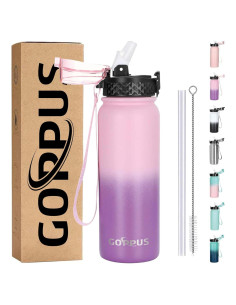 Botella de Agua GOPPUS 591 ml Doble Pared Rosa Púrpura