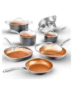 Juego de Ollas y Sartenes Gotham Steel 12 Piezas Cerámica