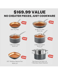 Juego de Ollas y Sartenes Gotham Steel 12 Piezas Cerámica 2