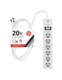 Protector Sobretensiones GE 6 Salidas 800 Julios 6,10 m Blanco
