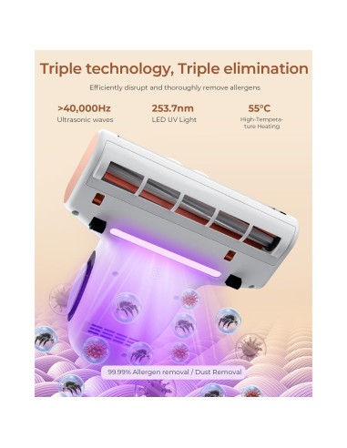 Aspiradora de Cama JIGOO J300 con Luz UV y 500W