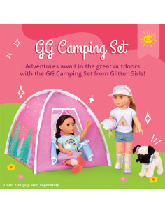 Set de Camping Glitter Girls - Carpa y Saco de Dormir 14" 2