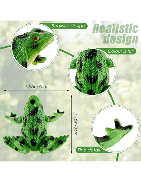 12 Juguetes de Ranas de Plástico Civaner Decoración Realista
