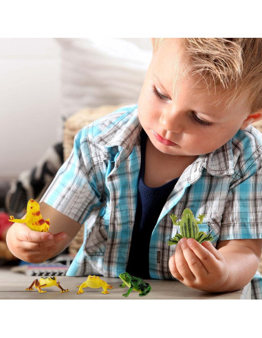 12 Juguetes de Ranas de Plástico Civaner Decoración Realista