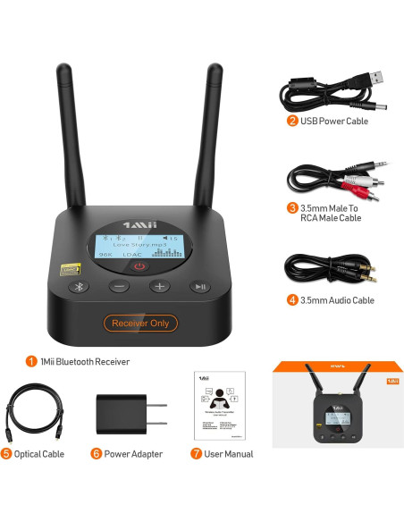 Receptor Bluetooth 1Mii B06Pro+ HiFi Audio Inalámbrico Receptor Bluetooth 1Mii B06Pro+ HiFi Audio Inalámbrico