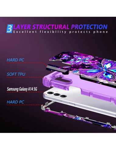 Funda Miqala para Galaxy A14 5G 6.6" Brilla en Oscuridad