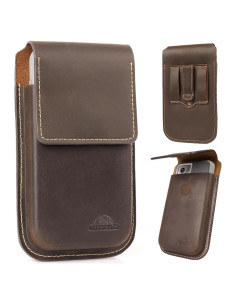 Funda de cuero Topstache XL para smartphone marrón oscuro