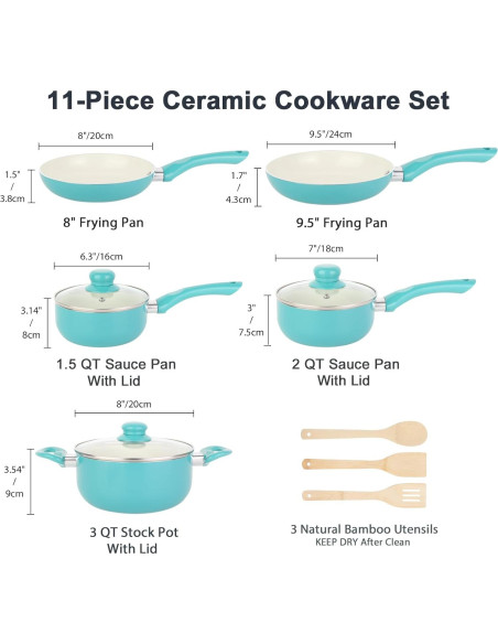 Juego de Ollas y Sartenes M MELENTA 11 Piezas Antiadherente