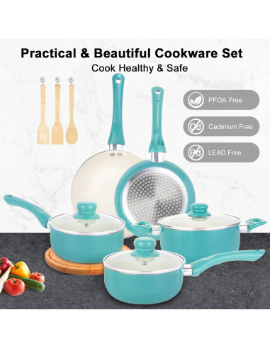 Juego de Ollas y Sartenes M MELENTA 11 Piezas Antiadherente