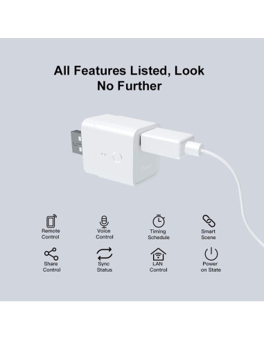 SONOFF Adaptador Smart WiFi Micro USB 5V 2-Pack Interruptor