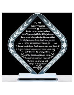 Recuerdo de Cristal Grabado para Hermano - Regalo Especial
