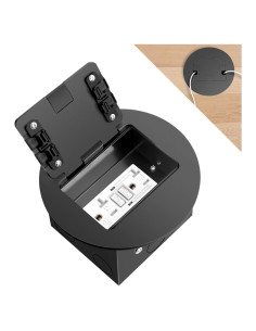 Enchufe empotrado Vagueior GFCI 20A circular negro