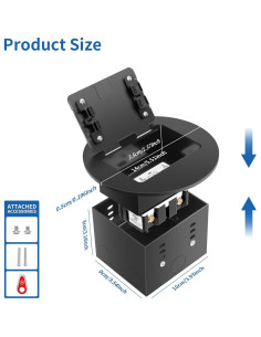 Enchufe empotrado Vagueior GFCI 20A circular negro 2