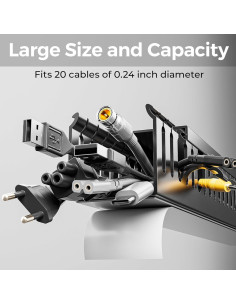 Organizador de Cables YECAYE Grande Negro 159.6x5cm 2