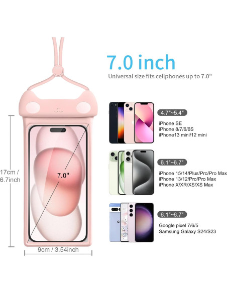 Wellhouse Funda Impermeable Gatito 3D para Smartphone 7"