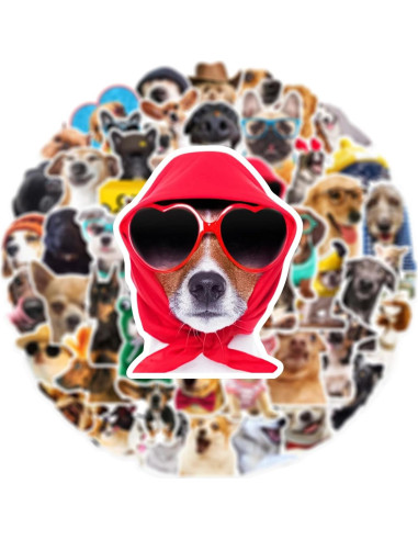 50 Pegatinas Divertidas de Perro Aigemumy Impermeables