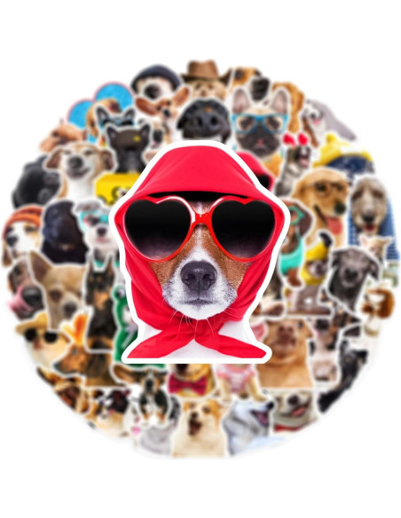 50 Pegatinas Divertidas de Perro Aigemumy Impermeables