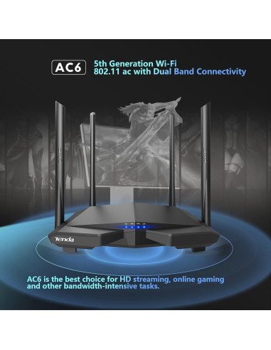 Router WiFi Tenda AC1200 Doble Banda 4 Antenas 100 Mbps