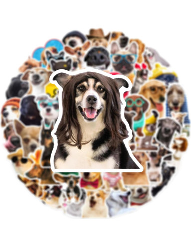 50 Pegatinas Divertidas de Perro Aigemumy Impermeables