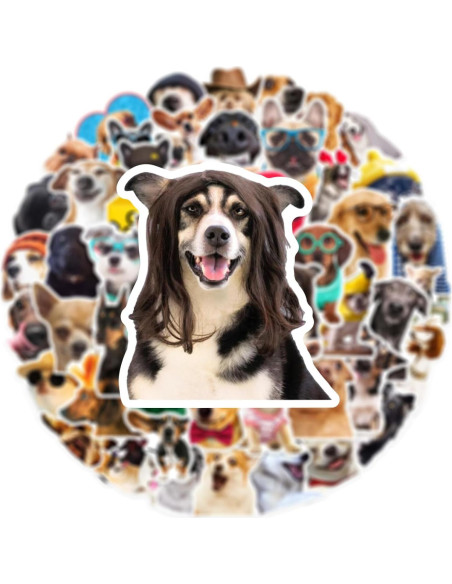 50 Pegatinas Divertidas de Perro Aigemumy Impermeables